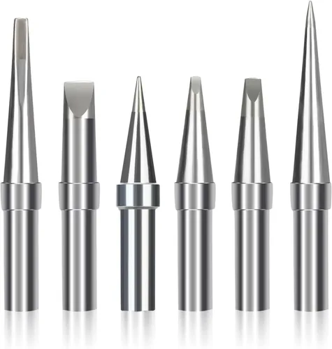 6 puntas de soldadura para soldador Weller ET, puntas de repuesto para WES51/50, WESD51, PES51/50, WE1010NA WCC100 LR21 ET Tip Series (6PCS-01)