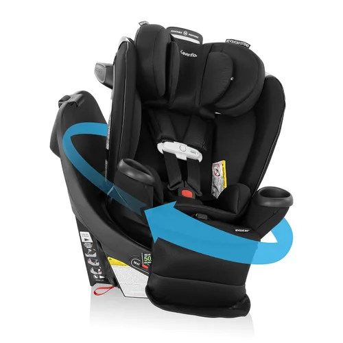 Asiento de automóvil rotativo todo en uno Evenflo Gold Revolve360 Extend con SensorSafe (Negro Onyx)