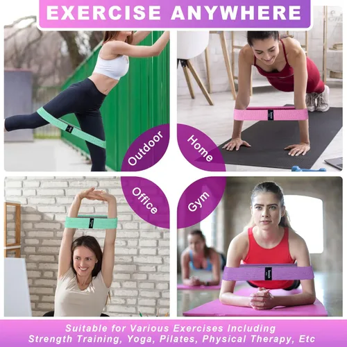 Miniatura 6 de Honmein Bandas de Resistencia para Entrenamiento, Juego de Bandas de Ejercicio de 3 Niveles para Mujeres y Hombres, Bandas de Caderas, Piernas