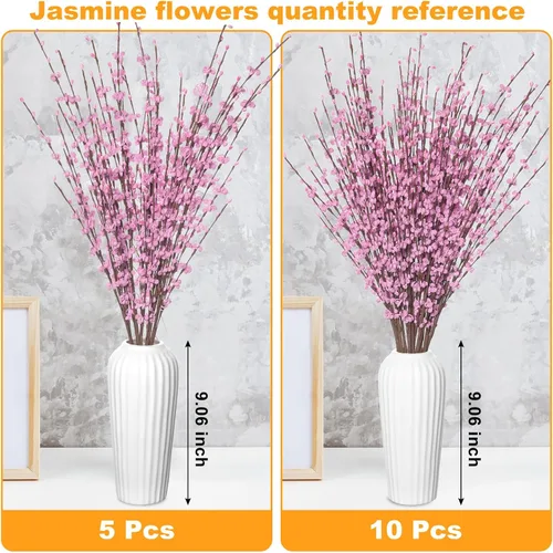 Miniatura 3 de Wootkey 10 Piezas Flores Artificiales de Jazmín de 29.5" de Largo Flores Falsas Ramas Secas para el Día de la Madre Hogar Oficina Bricolaje Arte