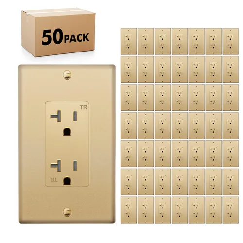 Miniatura 14 de Micmi Toma de corriente decorativa de 15 A, resistente a manipulaciones, toma de corriente eléctrica decorativa, 15 amperios, 125 voltios, conexión