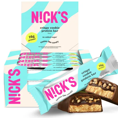 Miniatura 12 de N!CK'S Barras de proteínas de chocolate con menta Alto en proteínas Bajas en calorías Snacks bajos en carbohidratos aptos para dieta