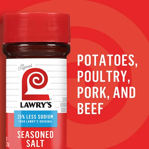 Miniatura 6 de Lawry's Sal sazonada, 25% menos de sodio, sin MSG añadido, certificado Kosher, básico, versátil, condimento multiusos para agitar en carne de res