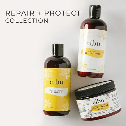 Miniatura 7 de CIBU Repair + Protect - Juego de champú y acondicionador - Seguro para cabello teñido sin parabenos y sin sulfato para mujeres, restaura el cabello