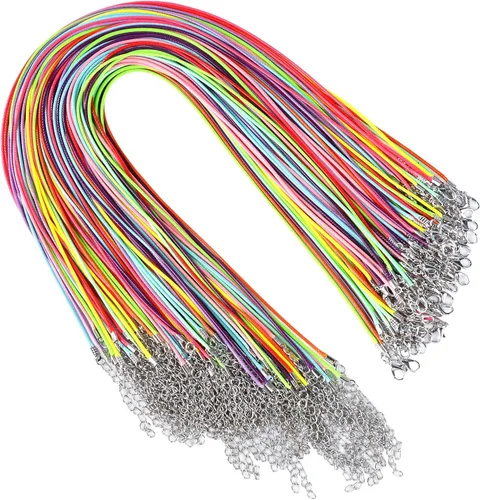 Miniatura 8 de YGDZ - 100 cadenas enceradas de 0.059 in con cierre a granel para collares y joyas, color negro
