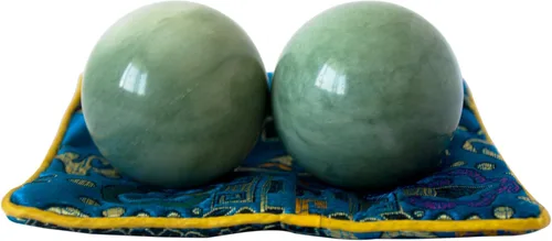 Bolas de baoding verde oscuro mármol chino salud ejercicio masaje bolas aliviar el estrés ejercicio de la mano relajarse dedos regalo