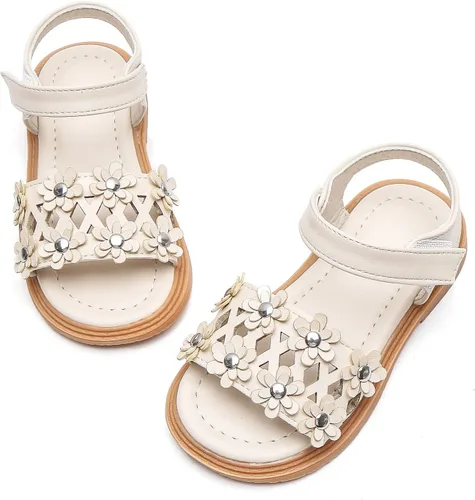 Miniatura 3 de Komfyea Sandalias planas de playa para niña, con puntera envolvente, con diseño de flores suaves