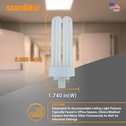 Miniatura 3 de Sunlite PLT26/E/SP27K foco de luz fluorescente de 4 pines para enchufar, compacto, 26 vatios, PLT26/E/SP27K/10PK, 26watts