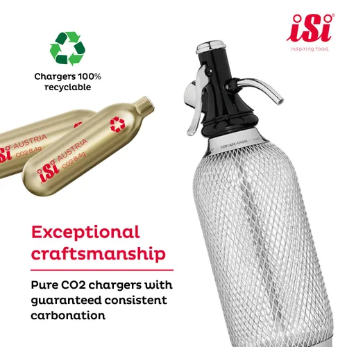 Miniatura 3 de iSi North America Cargadores de sifón de soda de CO2, 0.30 oz de dióxido de carbono, compatible con Classic SodaMaker y sifón de soda de acero