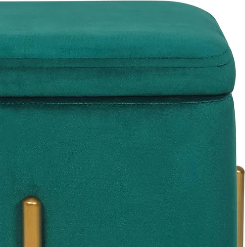 Miniatura 6 de Adeco Otomanas de almacenamiento cuadradas tapizadas, otomanas modernas de terciopelo verde con almacenamiento para sofá