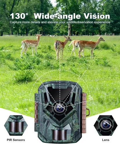 Miniatura 4 de KJK Cámara de sendero, 36MP 2.7K Mini cámara de juego con visión nocturna activada por movimiento, impermeable, cámara de vida silvestre gran