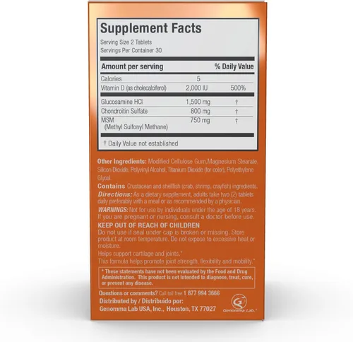 Miniatura 8 de X Ray Dol Suplemento de Apoyo Articular de Triple Acción con Glucosamina 1500mg, Condroitina 800mg, MSM 750mg y 5X Vitamina D para Articulaciones