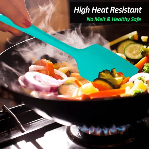Miniatura 7 de Paquete de 3 espátulas grandes de silicona para cocina, espátulas de goma resistentes al calor de 600 °F para hornear, cocinar, raspar y mezclar