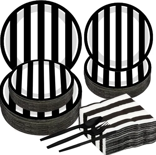 Miniatura 9 de Juego de 150 piezas de suministros para fiestas en la piscina: platos de 9 y 7 pulgadas, servilletas, cuchillos, tenedores, cucharas para playa, Pool