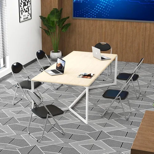 Miniatura 2 de HAPPYGRILL Paquete de 2 sillas plegables, sillas portátiles para tarjetas con respaldo y asiento acolchado, juego de sillas de metal para sala
