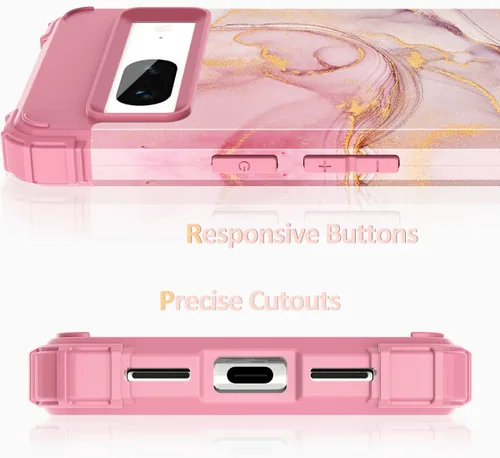 Miniatura 6 de Funda para Pixel 7, funda para Google Pixel 7, funda protectora de silicona rígida de policarbonato duro 3 en 1, resistente a prueba de golpes