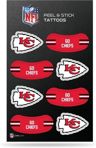 Miniatura 14 de Rico Industries NFL Footbal Peel & Stick Temporary Tattoos - Eye Black - Game Day Approved!