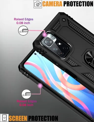 Miniatura 4 de Funda para Redmi Note 11 4G/para Redmi Note 11S 2201117TY con protector de pantalla de vidrio templado, [grado militar] Soporte magnético