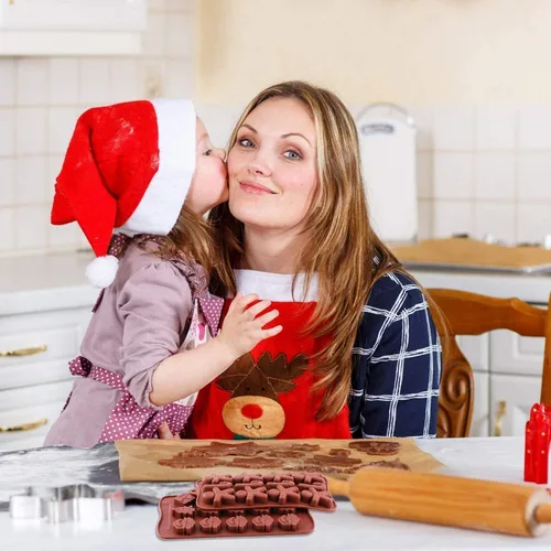Miniatura 6 de Molde de silicona para chocolate con forma de bastón de jengibre para hombre, 2 unidades-12 cavidades, molde de silicona de Navidad para hornear