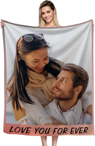 Manta personalizada, diseño de vellón con texto, mantas con imágenes personalizadas para bebé, madre, padre, adultos, amigos, amantes, perros, 1 Foto