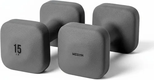 Miniatura 28 de WeGym SafeGrip Square Dumbbells with Anti Slip Handles, Aesthetic Free Weights for Home Workouts, Stable Design Prevents Rolling during Floor