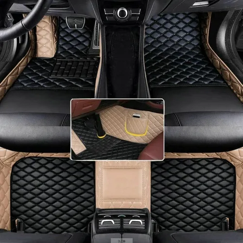 Miniatura 23 de Alfombrillas personalizadas con diamantes para el 97 % de los autos, SUV, deportivos, cobertura completa, lindos tapetes de piso de cuero