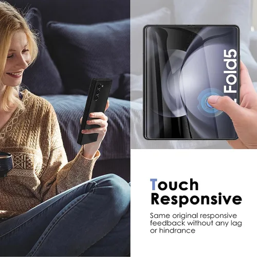 Miniatura 5 de Fotbor Paquete de 3 + 3 + 3 protectores de pantalla para Samsung Galaxy Z Fold 5, película flexible de pantalla interior + protector de pantalla