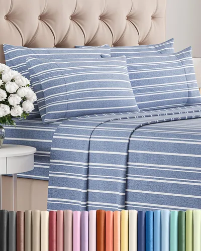 Miniatura 49 de Juego de sábanas Queen de 6 piezas, sábanas tamaño Queen, ropa de cama suave de lujo de hotel, refrescante, cómoda y transpirable, 1 encimera, 1 26