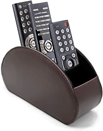 Miniatura 14 de Organizador de control remoto de piel con 5 compartimentos espaciosos
