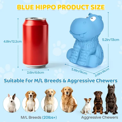 Miniatura 2 de petizer Juguete chirriante indestructible para perros masticadores agresivos, duradero, juguete de látex natural para perros pequeños, medianos