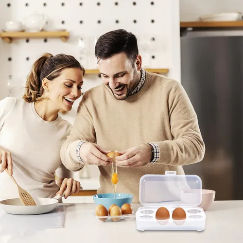 Miniatura 3 de Portador de huevos para acampar Huevos: Caja de almacenamiento de huevos de plástico Caja de almacenamiento Refrigerador Contenedor de huevos