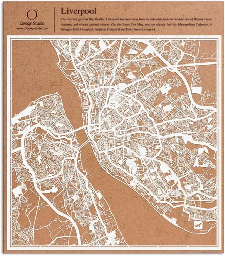 Miniatura 103 de O3 Design Studio Aberdeen - Mapa de papel cortado en papel blanco de 12 x 12 pulgadas