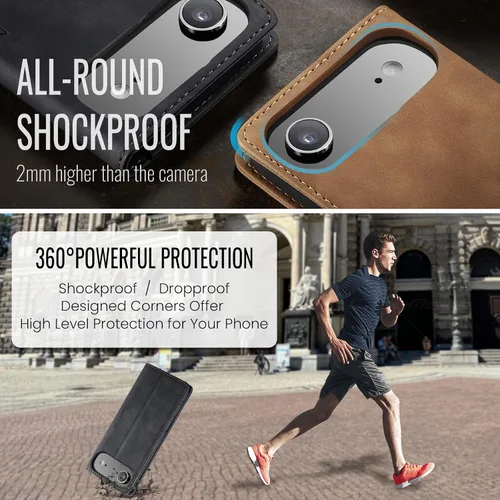 Miniatura 5 de QLTYPRI Para iPhone Air Case Wallet Con Tarjetero, Vintage PU Cuero Kickstand Cierre Magnético A Prueba De Golpes Folio Libro Funda Para IPhone 17
