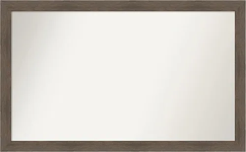 Miniatura 268 de Amanti Art Espejo de pared personalizado no biselado (24 x 27 pulgadas), marco estrecho de nogal chipre - varios tamaños personalizados - Espejo
