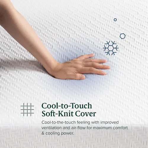 Miniatura 4 de ZINUS - Colchón de espuma viscoelástica de gel ultra refrescante de 8 pulgadas, funda de punto suave fresco al tacto, alivio de presión, certificado