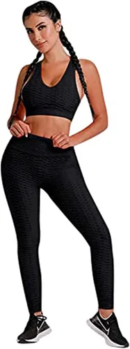 Esuo 2 piezas de camiseta de manga corta con cuello redondo para mujer para yoga gimnasio entrenamiento y ciclista pantalones cortos de cintura alta