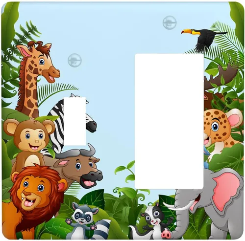 Miniatura 76 de Arctic Animals - Placa de interruptor de luz de 1 banda, lindo sello de dibujos animados, pingüino, oso polar, placa de pared individual basculante