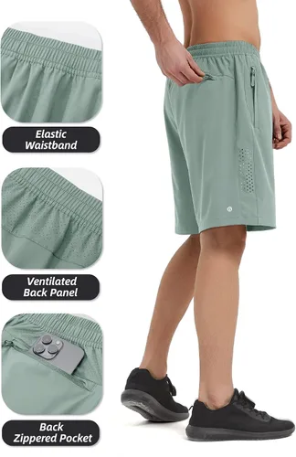 Miniatura 4 de HIFEOS Pantalones cortos deportivos para hombre, pantalones cortos de entrenamiento para correr, tenis, gimnasio, 5, 7, 9 pulgadas, cómodos