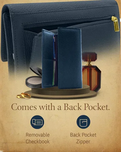 Miniatura 4 de Access Denied Billeteras RFID de triple pliegue para mujer Cartera de gran capacidad para mujer, bolsa organizadora de cuero con cubierta