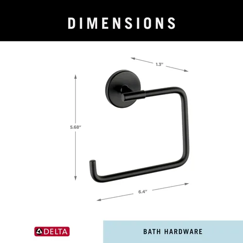 Miniatura 8 de DELTA FAUCET 759460-BL Anillo de toalla Trinsic, negro mate