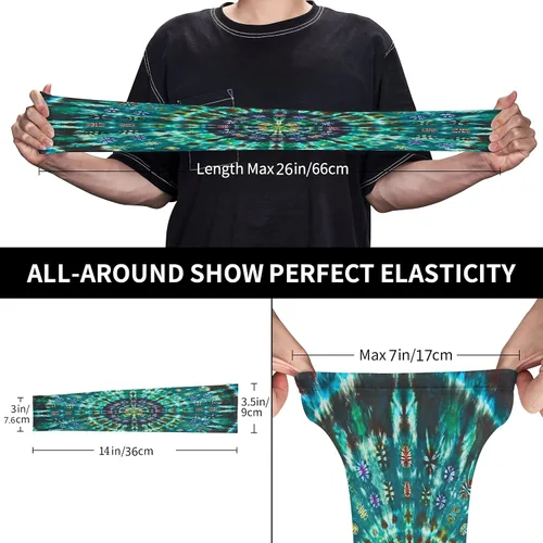 Miniatura 3 de Mangas de brazo deportivas Mandalas Tie Dye UV protección solar brazo de enfriamiento para jardinería granja mujeres y hombres, 1 par, Negro