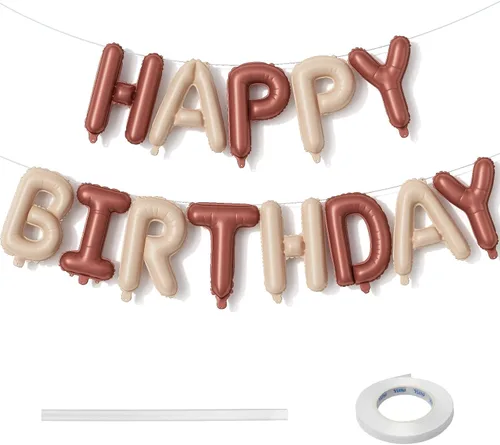 Miniatura 27 de Cartel plateado de feliz cumpleaños – Globos de letras de papel de aluminio de Mylar de 16 pulgadas con cinta, globos autoinflables para mujeres