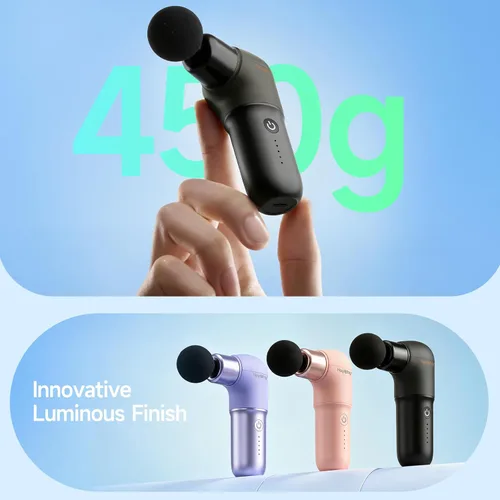 Miniatura 8 de HEYCHY Super Mini Pistola de Masaje, Masajeador de Percusión para Tejidos Profundos, Pistola de Masaje Deportiva Compacta para Viajes, Pistola