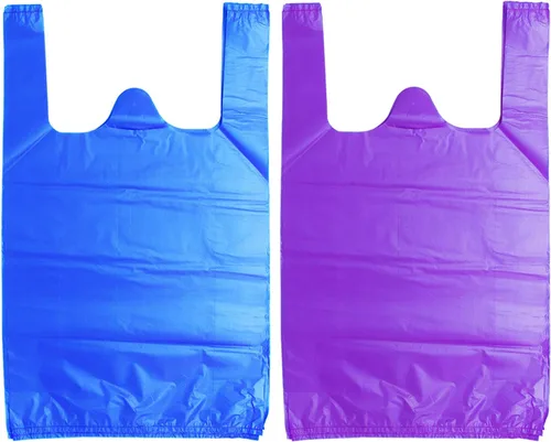 LazyMe Bolsas de plástico para camisetas, bolsas de plástico para negocio, bolsas de plástico de 12 x 20 pulgadas con asas para comestibles,