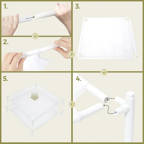 Miniatura 7 de Estante de secado de suéter, estante de secado de ropa plano apilable de 2 capas, estante de secado de lavandería, secadora de aire de malla