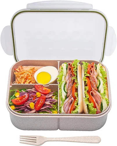 Miniatura 20 de MISS BIG® Lonchera Bento para adultos, fiambrera, a prueba de fugas, sin BPA y sin tintes químicos, para lavavajillas y microondas