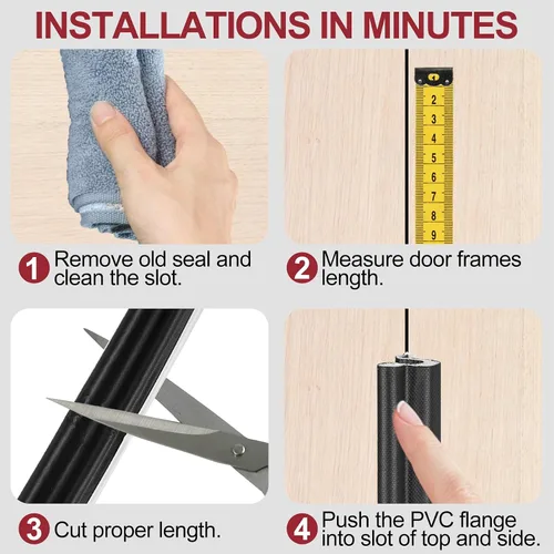 Miniatura 7 de Burlete Climático Kerf para Puerta de 26 Pies Tira Selladora de Puerta en Forma de V para Marco de Puerta de Brecha Grande Puerta Frontal Selladores