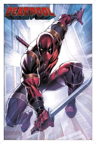 Miniatura 20 de Trends International Marvel Comics Deadpool - Póster de pared de ataque, 22.375 x 34 pulgadas, versión enmarcada en negro Versión con marco negro