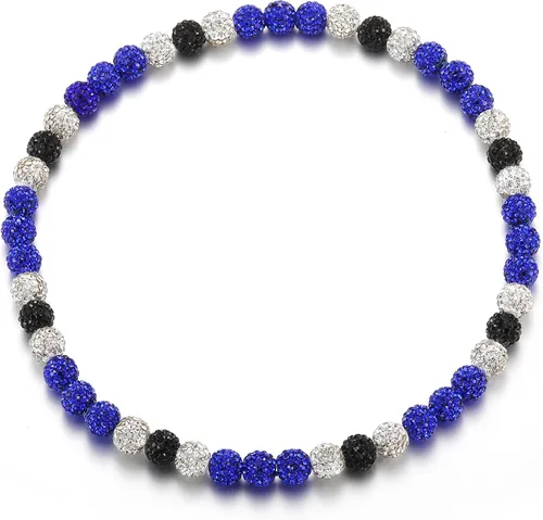 Miniatura 33 de SKQIR Collar de Cuentas de Béisbol para Hombres Bling Accesorios de Goteo de Béisbol con Diamantes de Imitación Brillantes para Hombres Colección
