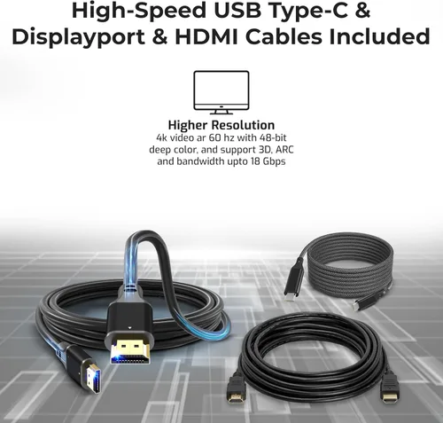 Miniatura 7 de Estación de acoplamiento HP para laptop con monitor dual y paquete de carga - HP Dock 5TW10AA / 5TW10UT / 5TW10AA#ABB con adaptador de 120W + cable